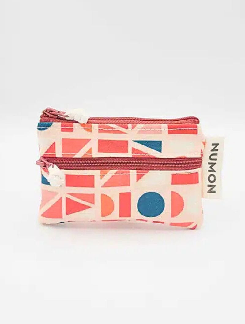 Monedero doble estampado geométrico naranja - Imagen 2