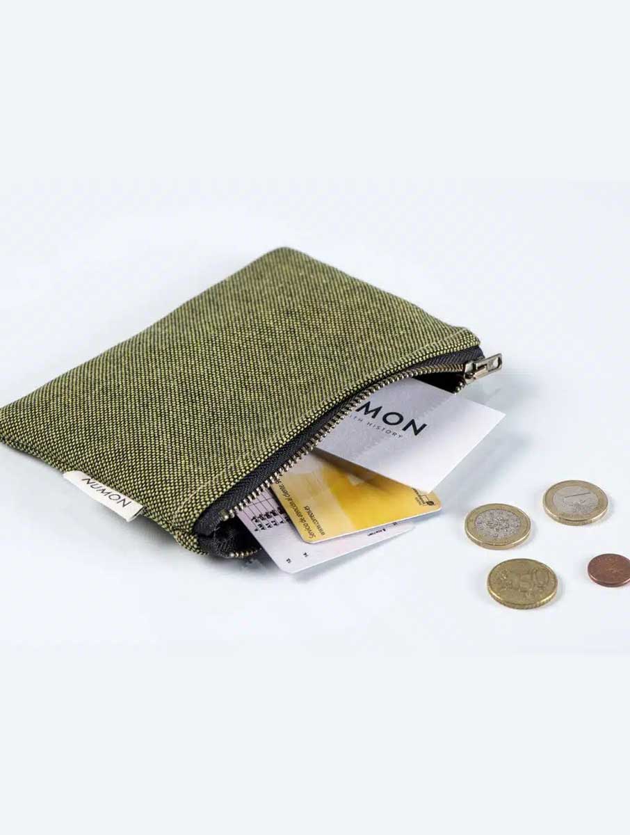 Monedero verde oliva de tela reciclada - Imagen 4