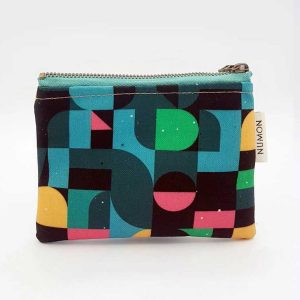 Monedero reciclado de diseño geométrico