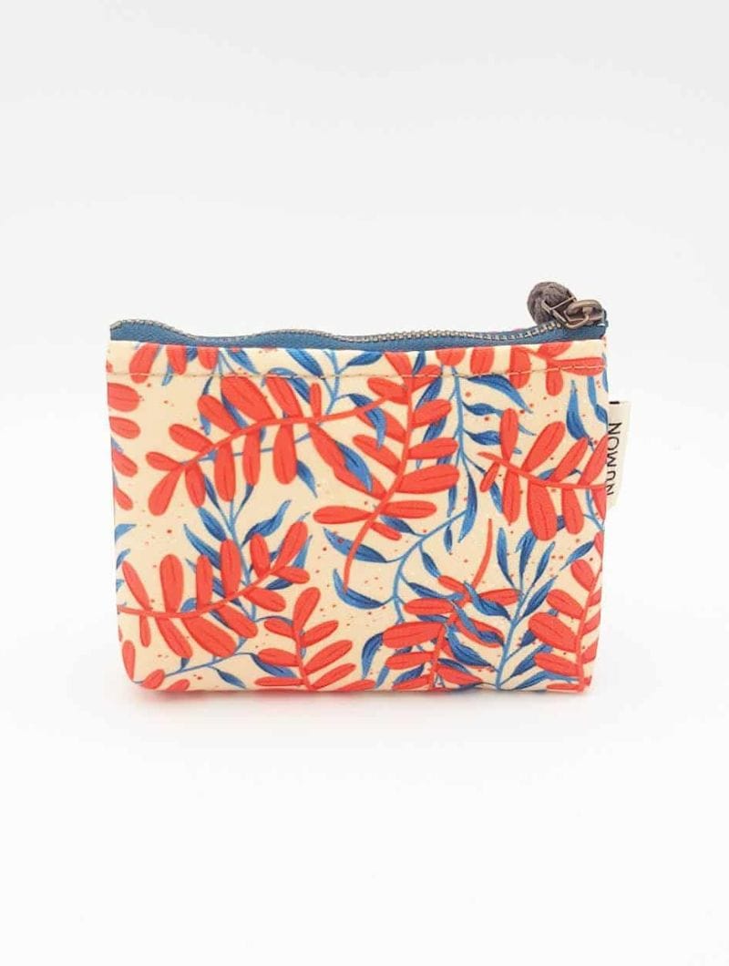 Monedero de tela reciclada con estampado de hojas - Imagen 2