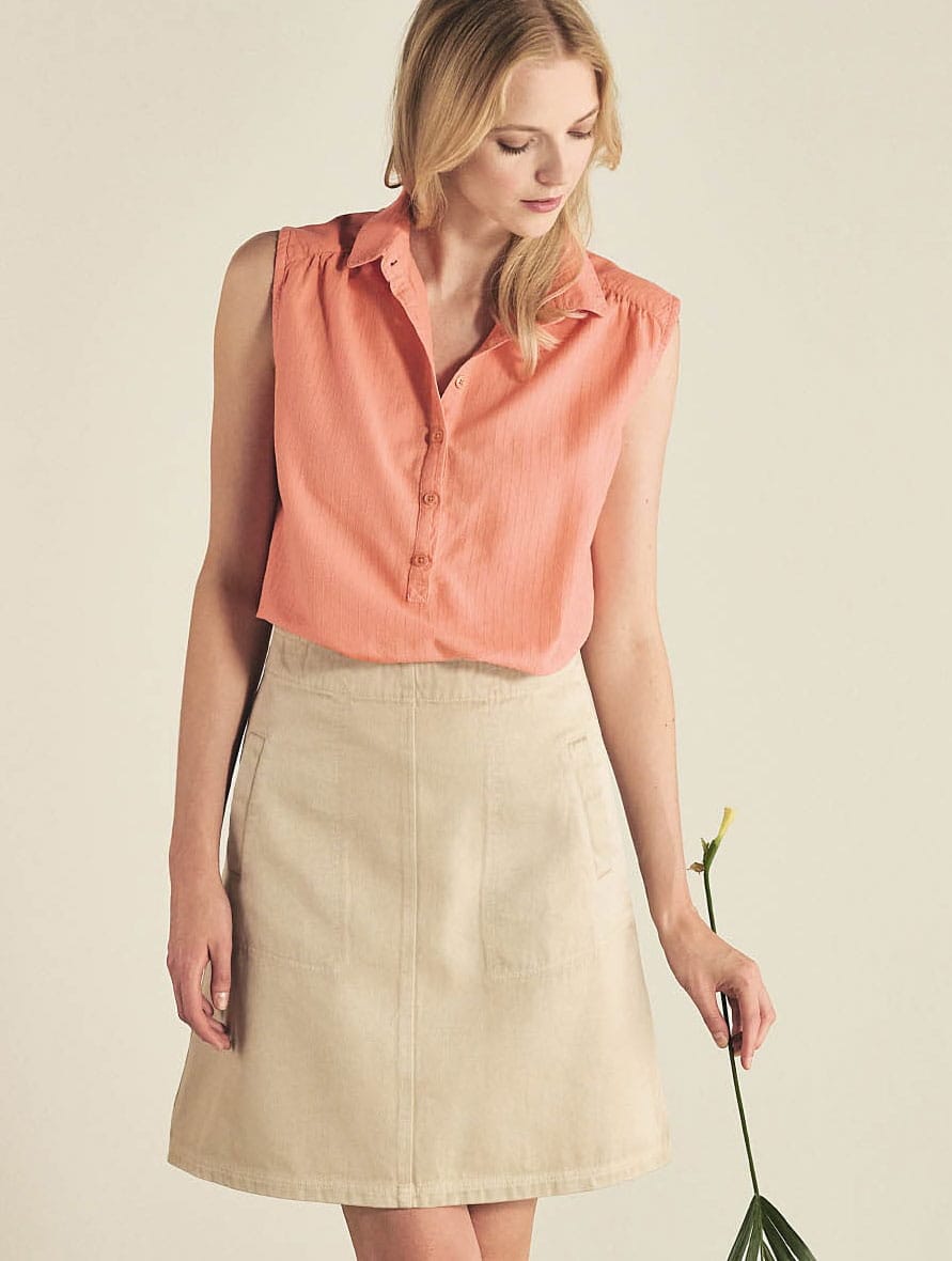 Blusa sin mangas sostenible con fruncido - Imagen 9