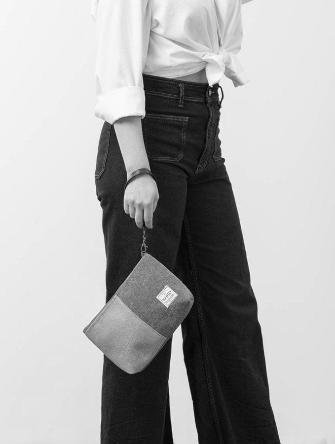 Bolso de mano amarillo de tapicería recuperada - Imagen 5