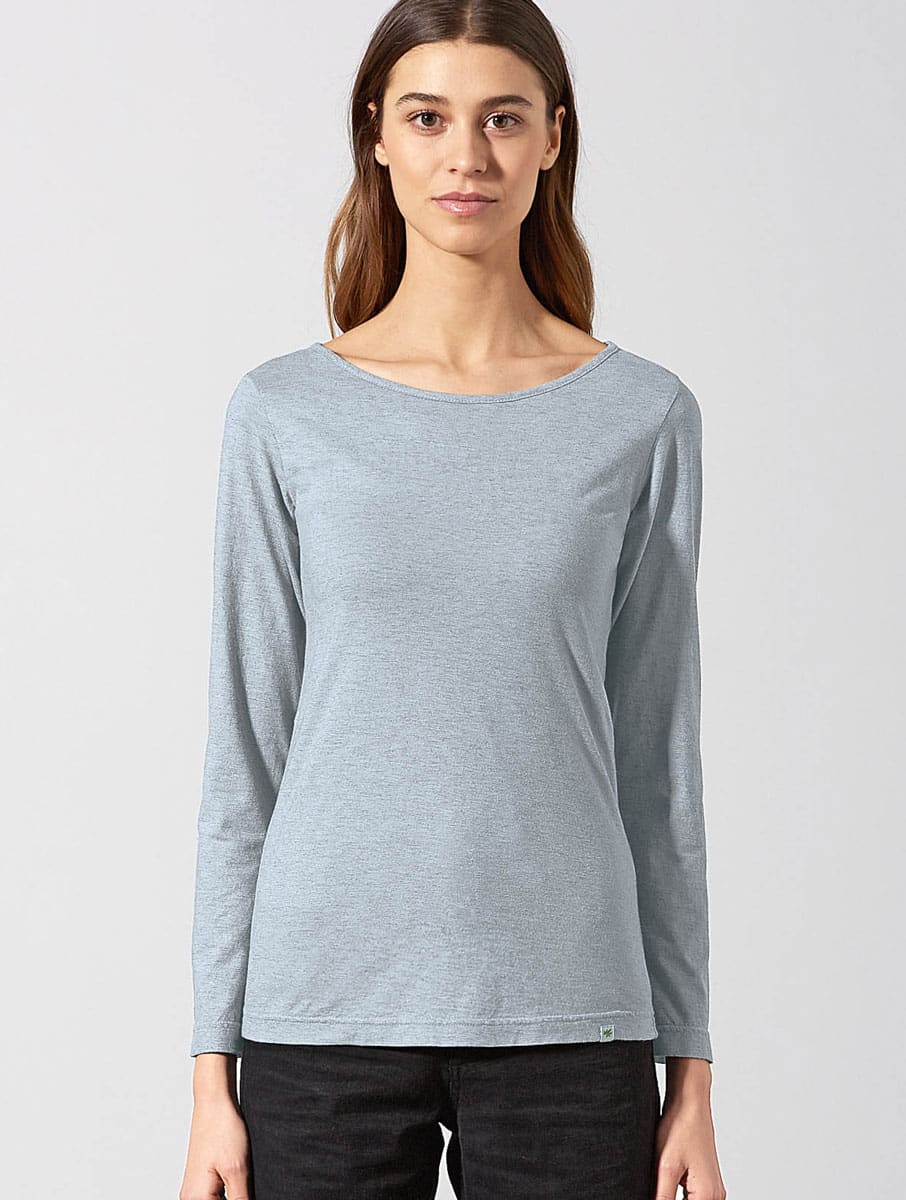 Camiseta mujer manga larga de algodón ecológico - Imagen 2