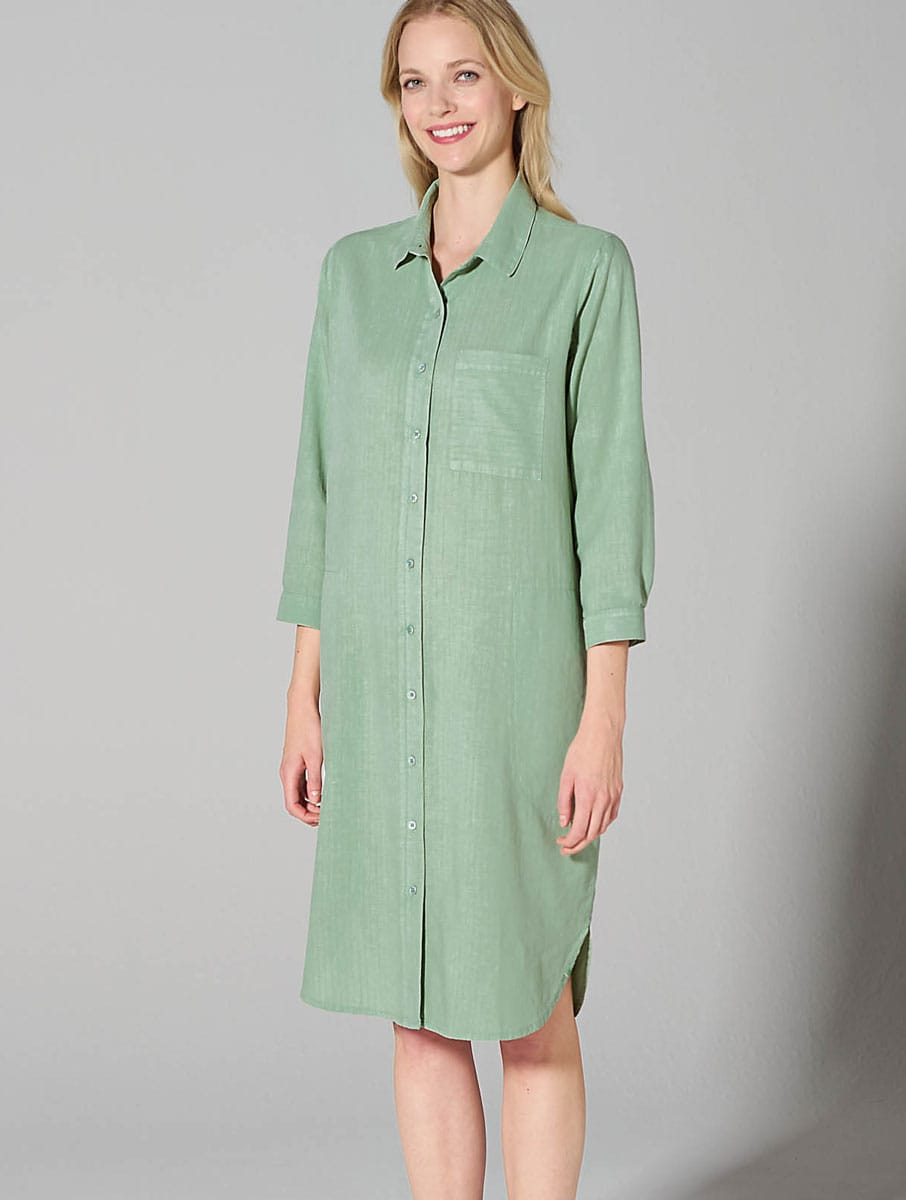 Vestido túnica con botones de cáñamo y algodón orgánico - Imagen 5