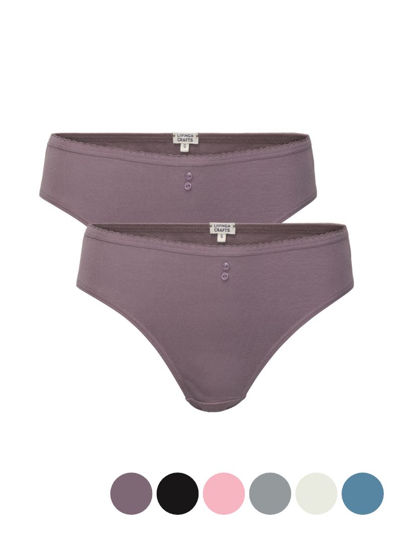 Pack 2 braguitas de colores lisos 100% algodón orgánico