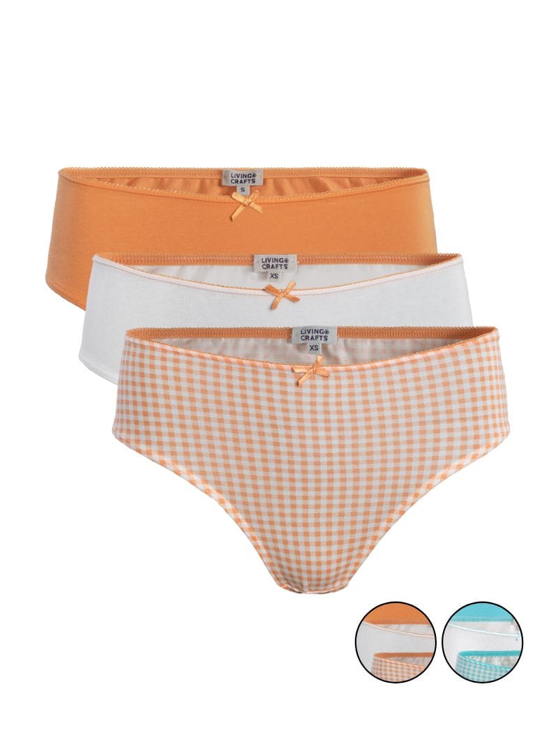 Pack 3 braguitas vichy de algodón orgánico - Imagen 2