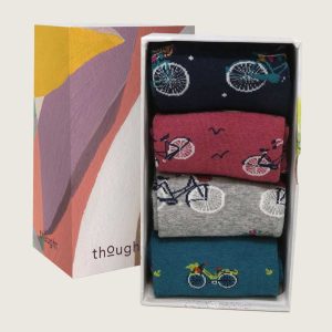 Calcetines ecológicos de bicicletas mujer. Pack de 4