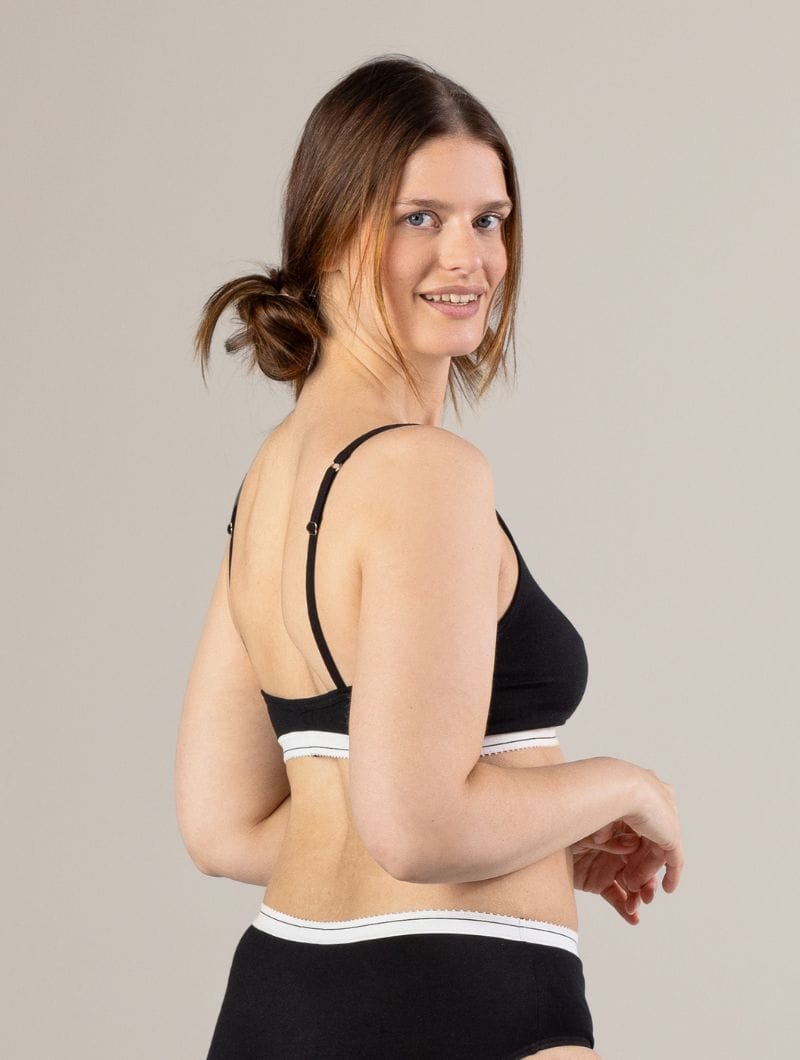 Pack de 2 sujetadores vichy y negro de algodón orgánico - Imagen 5