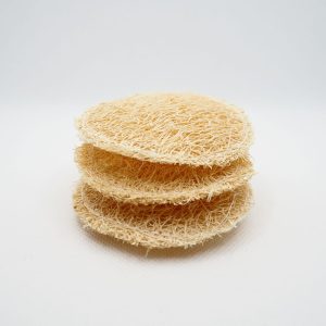 Exfoliante facial natural. 3 discos de luffa reutilizables