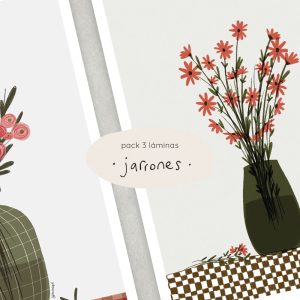 Láminas Jarrones tamaño A5. Pack de 3