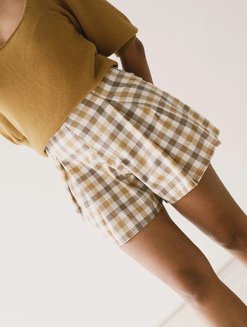 Pantalón corto cuadros vichy para mujer - Imagen 3