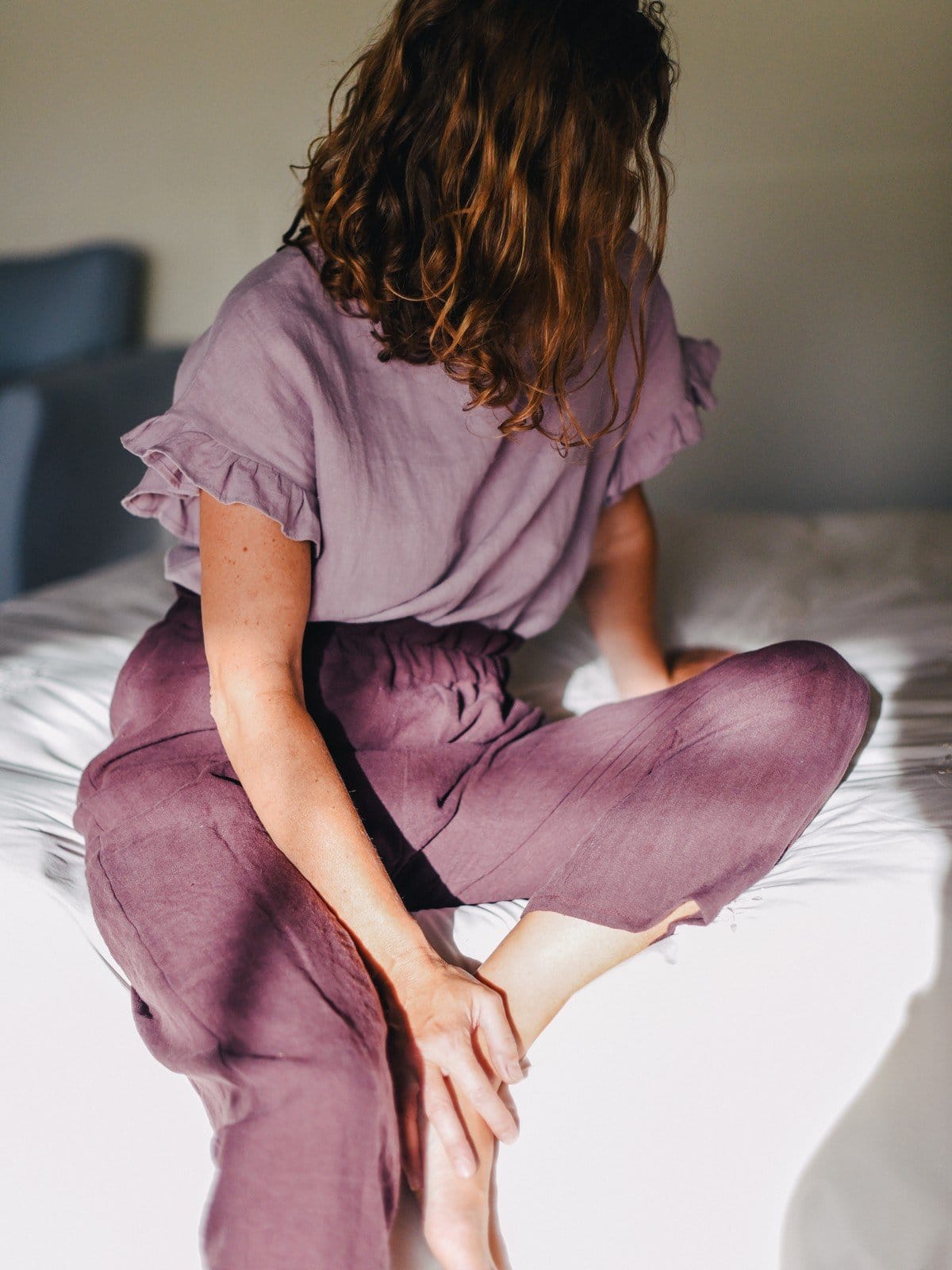 Pantalón de lino mujer con elástico - Imagen 2