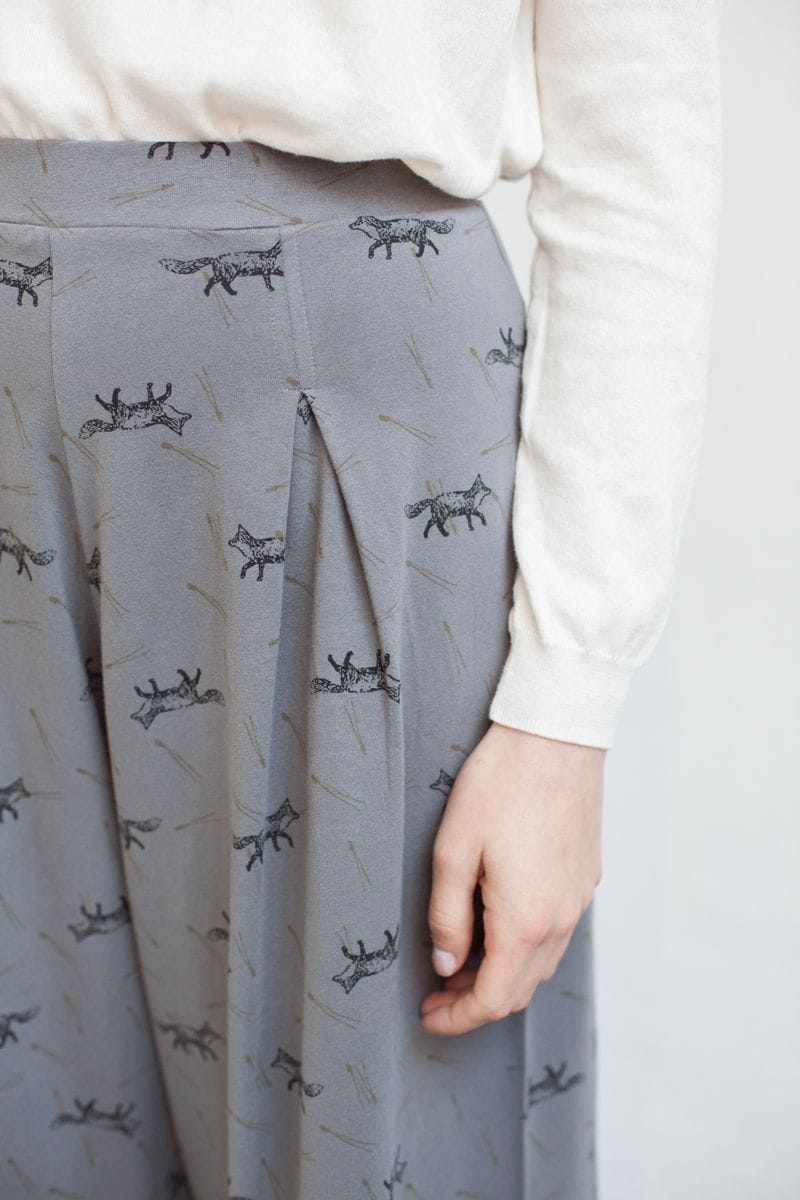 Pantalón midi ancho con estampado de zorros - Imagen 3