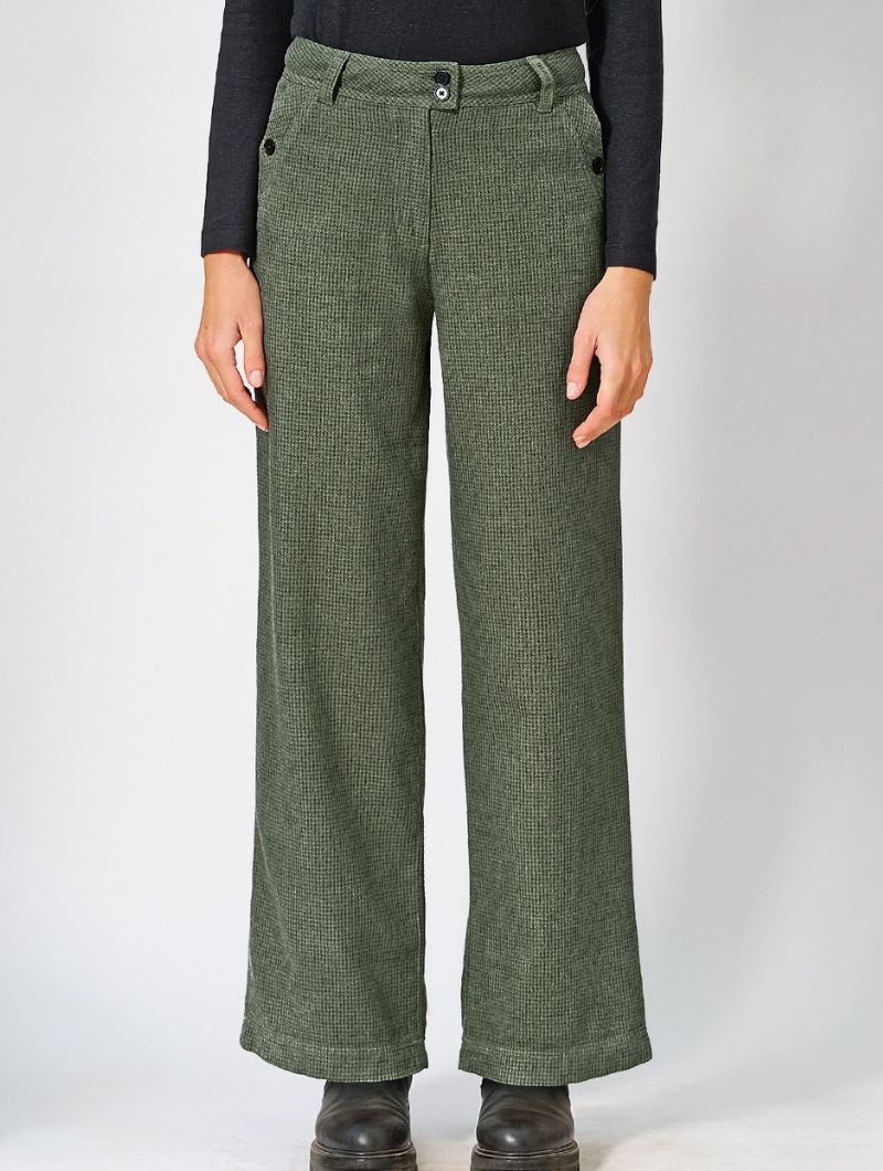 Pantalón pepita cáñamo y algodón orgánico mujer - Imagen 5