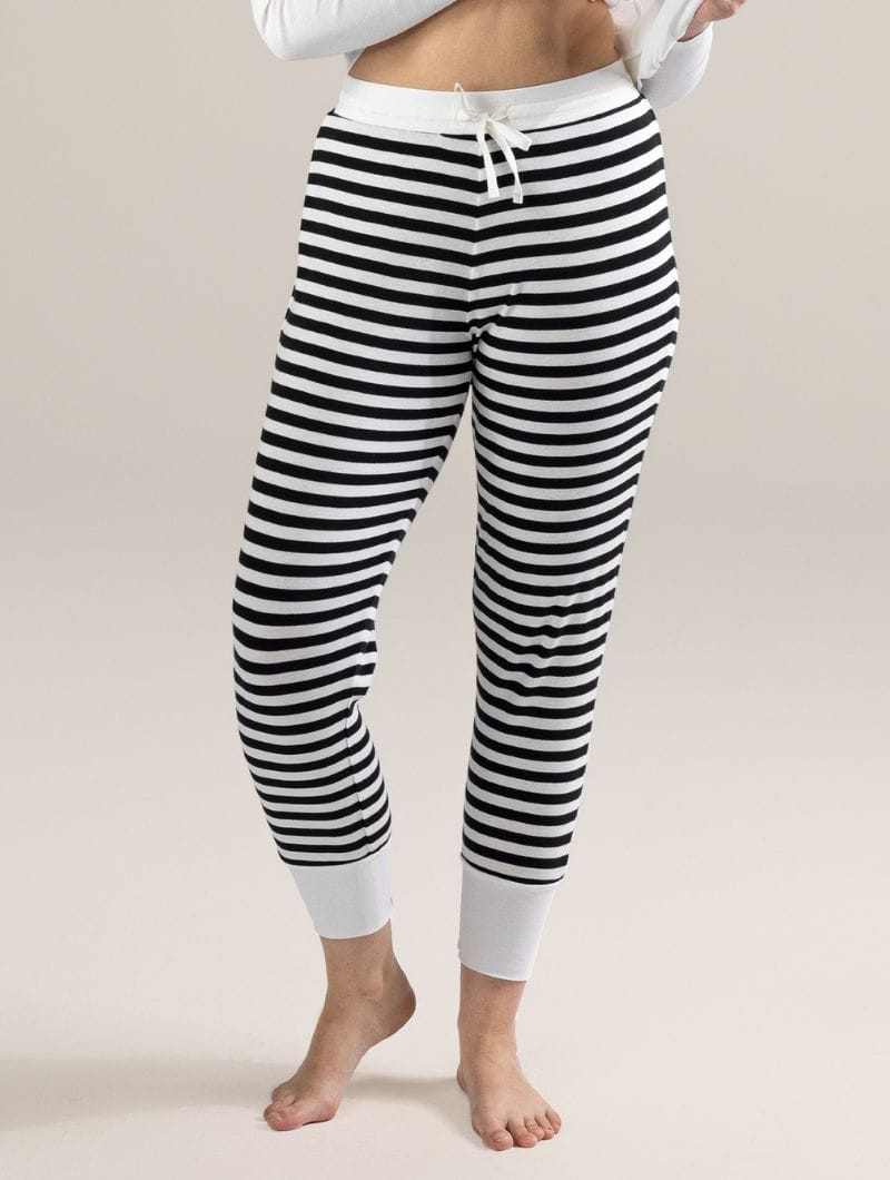 Pijama a rayas algodón orgánico blanco y negro - Imagen 4