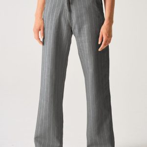 Pantalón marlene de raya diplomática de cáñamo y algodón orgánico