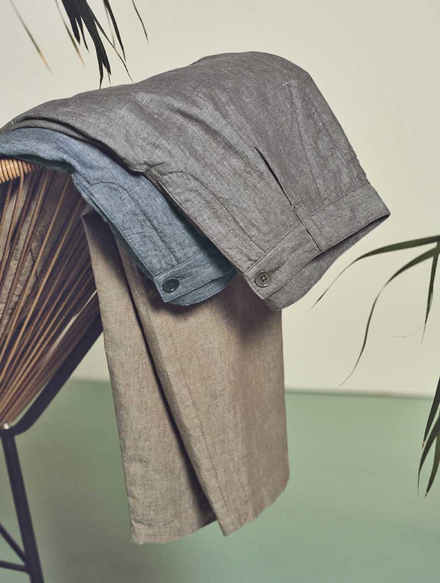 Pantalones chinos azul mujer de cáñamo orgánico - Imagen 4