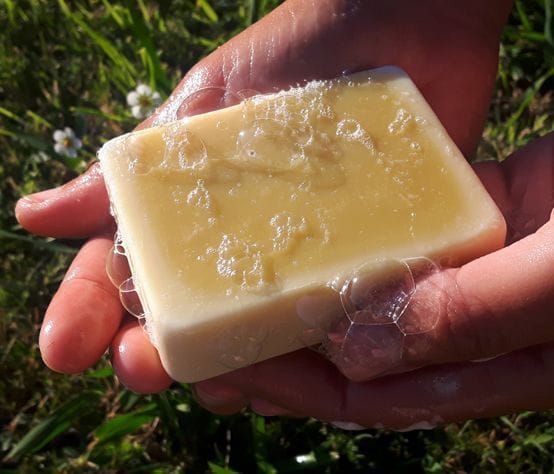 Jabón natural de caléndula y manzanilla - Imagen 4