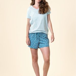 Pijama corto de algodón orgánico estampado floral