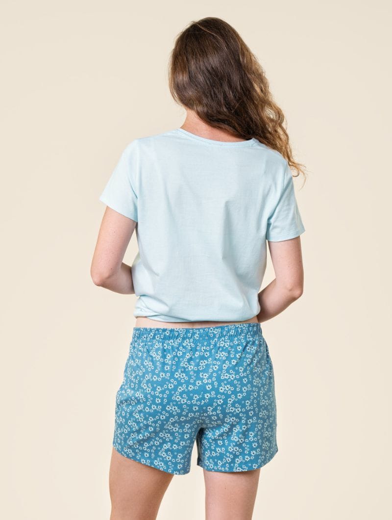 Pijama corto de algodón orgánico estampado floral - Imagen 4