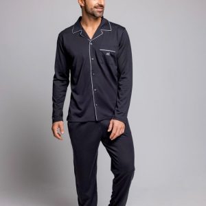 Pijama invierno hombre hilo de Escocia marino