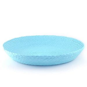 Centro de mesa. Plato decorativo de tela reciclada