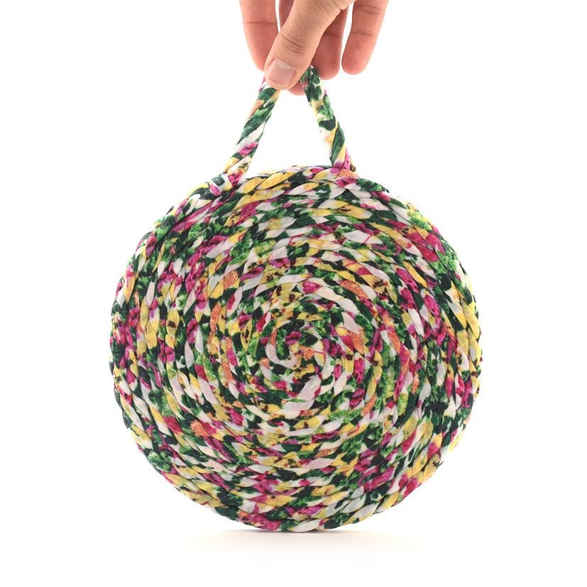 Salvamanteles redondo de tejido reciclado