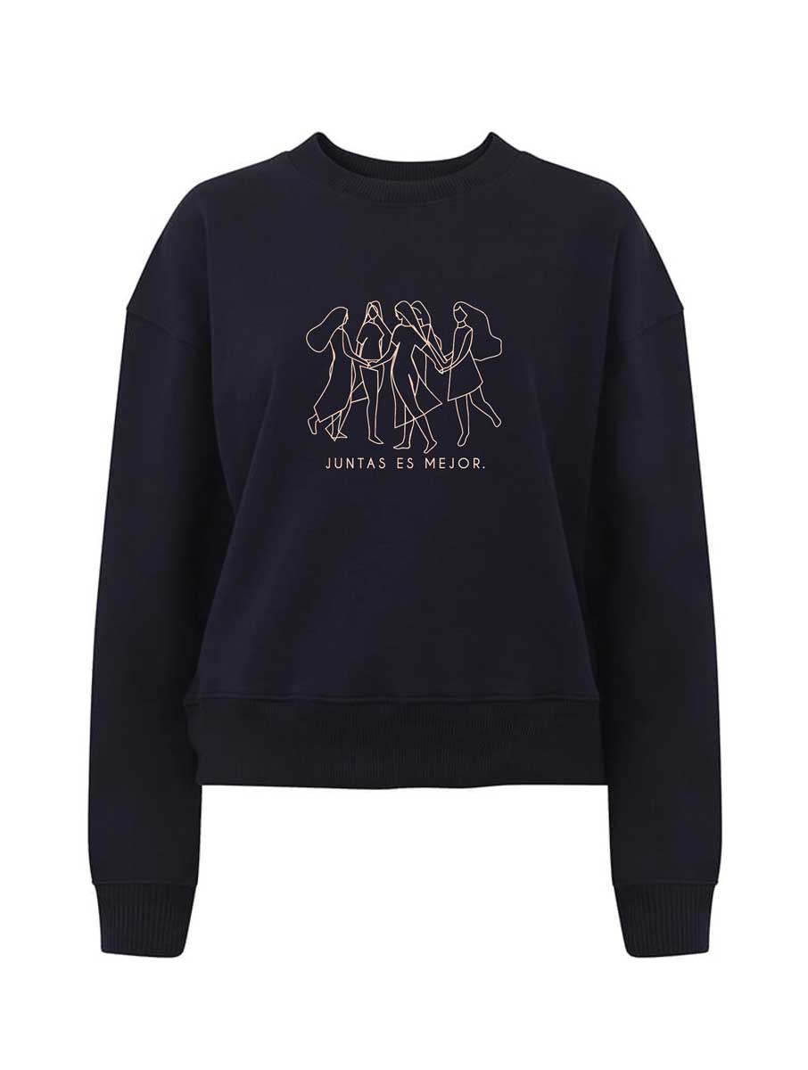 Sudadera feminista azul de algodón orgánico - Imagen 3