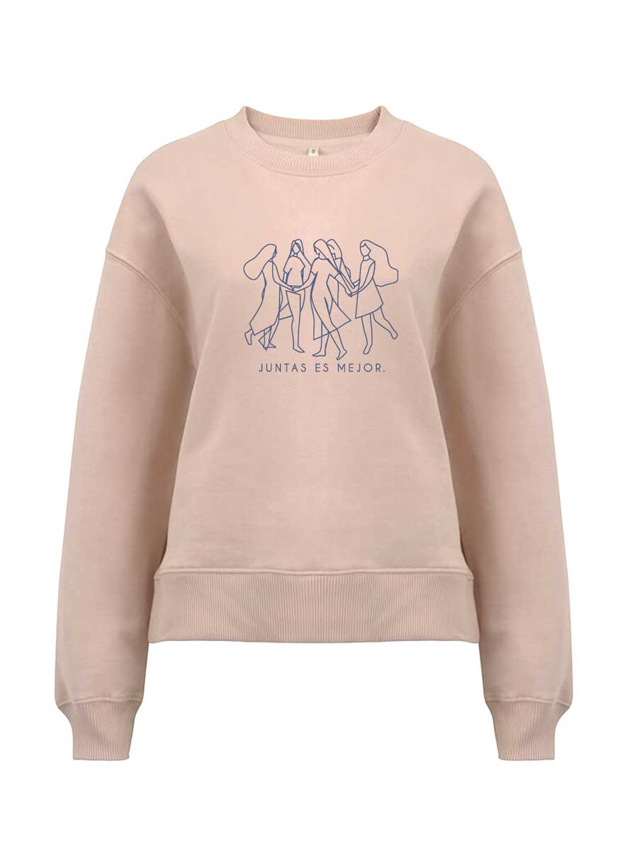 Sudadera feminista rosa de algodón orgánico - Imagen 3