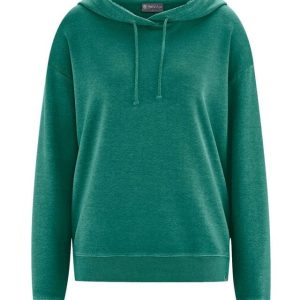 Sudadera con capucha verde de cáñamo y algodón orgánico