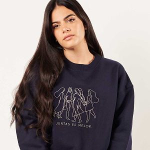 Sudadera feminista azul de algodón orgánico