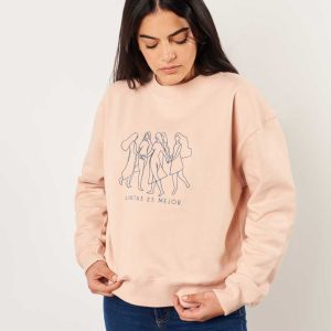 Sudadera feminista rosa de algodón orgánico