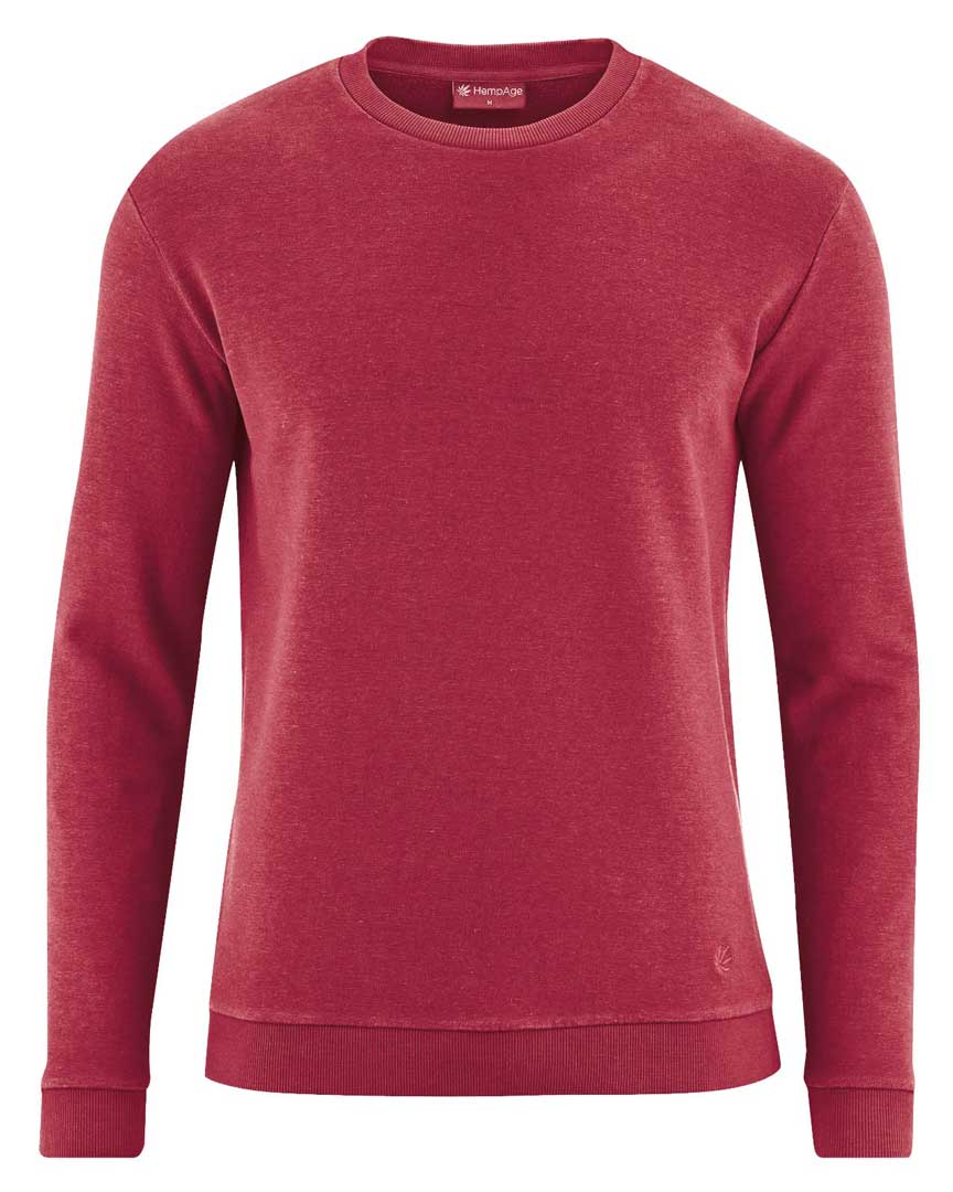 Sudadera burdeos hombre algodón orgánico y cáñamo - Imagen 2