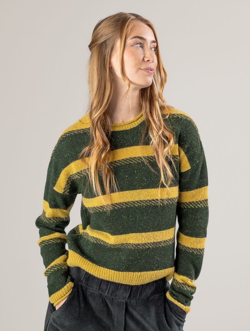 Suéter rayas mujer de lana orgánica - Imagen 2