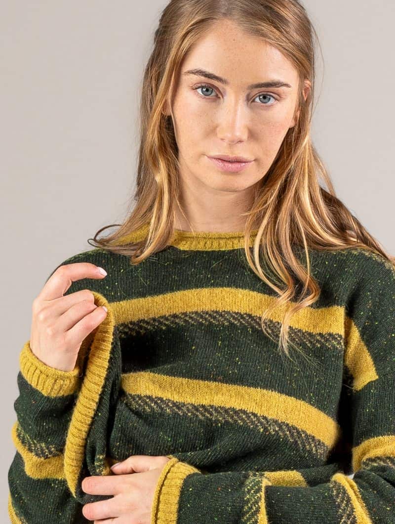 Suéter rayas mujer de lana orgánica - Imagen 3