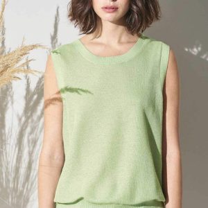 Top de punto de cáñamo y algodón orgánico