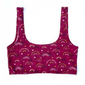 Top sujetador arcoíris granate 100% orgánico