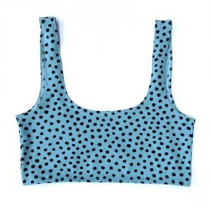 Top sujetador algodón orgánico azul con lunares