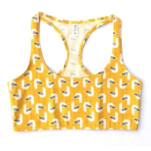 Top sujetador algodón orgánico con estampado de gaviotas