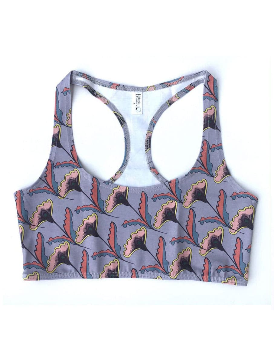 Top sujetador algodón orgánico con flores lavanda - Imagen 2