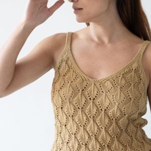 Top de tirantes calado de algodón orgánico