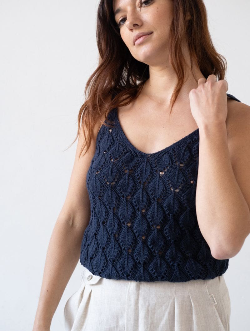 Top de tirantes calado de algodón orgánico - Imagen 3