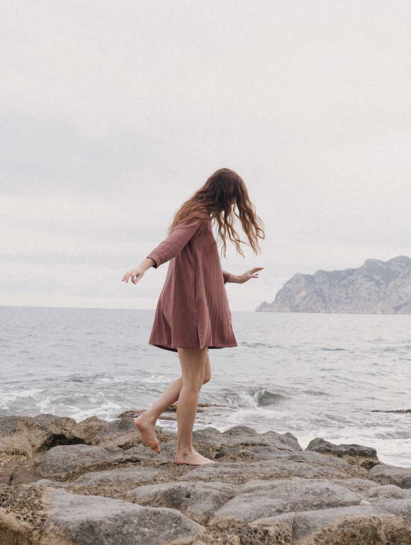 Vestido camisero manga tres cuartos 100% ecológico - Imagen 9