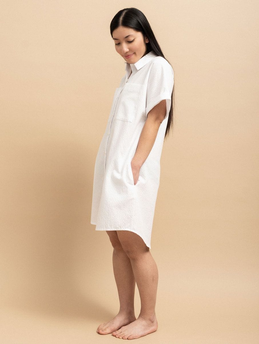 Vestido camisero blanco 100% ecológico - Imagen 5