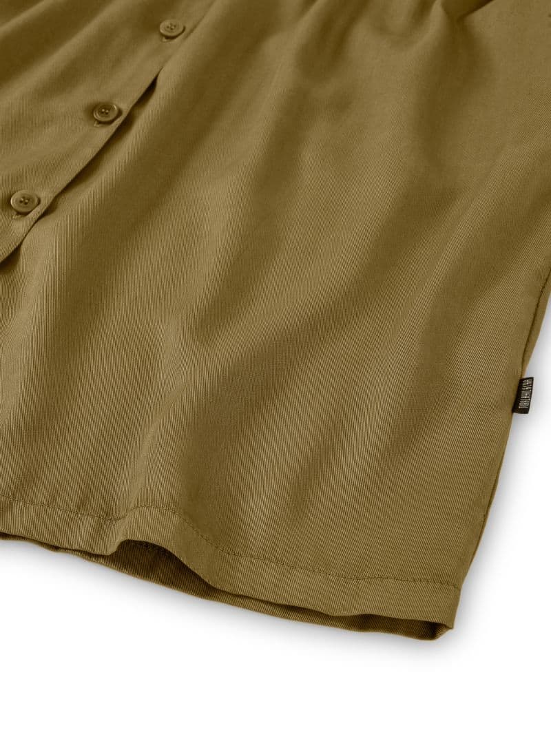 Vestido camisero mostaza de tencel - Imagen 7