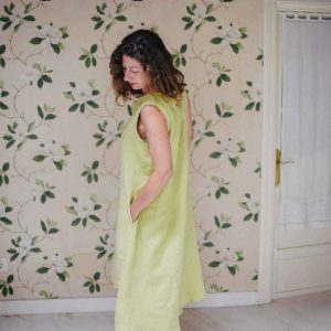 Vestido de lino largo sin mangas