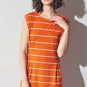 Vestido de rayas sin mangas ecológico para mujer