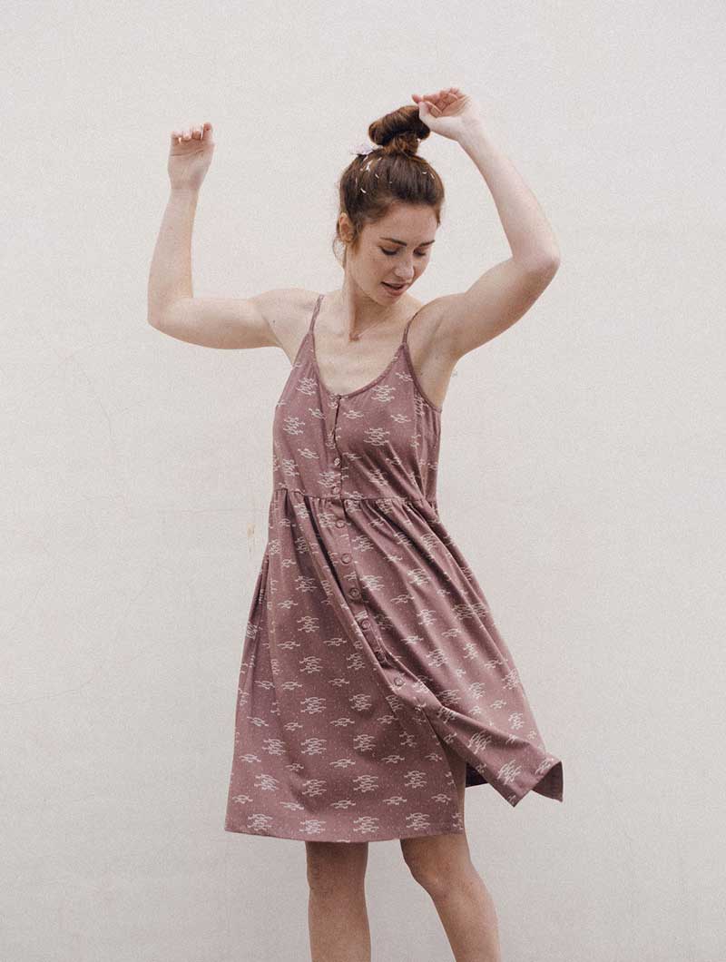 Vestido de tirantes ecológico peces malva