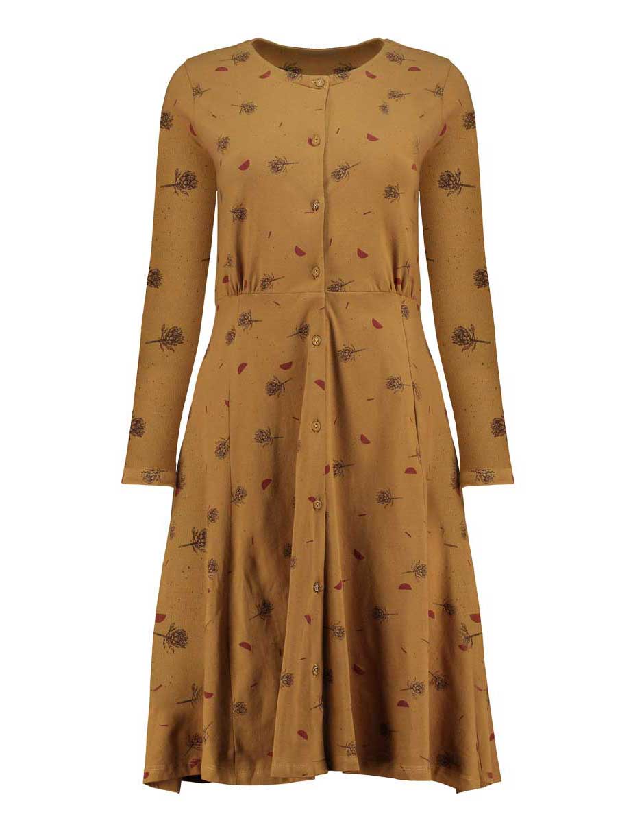 Vestido escote redondo con flores de cardo ecológico - Imagen 3