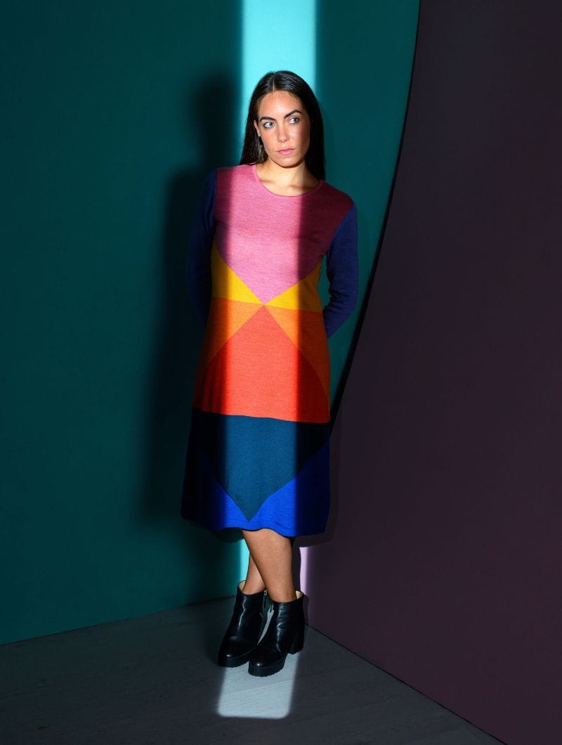 Vestido geométrico de colores 100% lana merino - Imagen 7